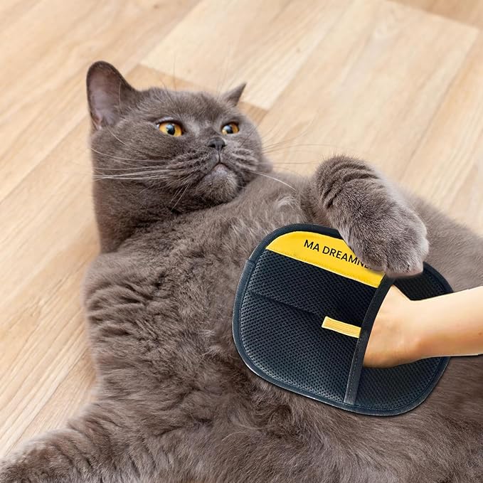Pet Hair Remover Glove - 4-in-1 Grooming Kit with Hair Removal Glove, Nail Clippers, Comb & File - Dog & Cat Grooming Tools for Furniture, Clothes & Fur”