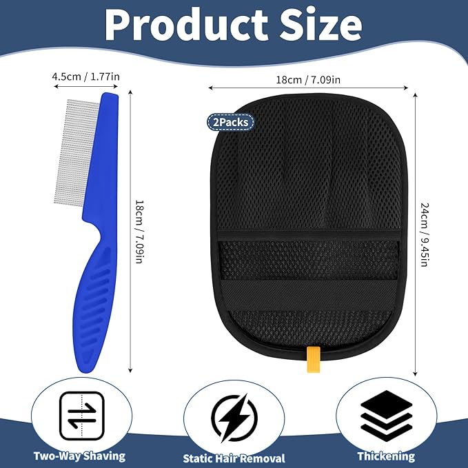 Hysagtek Pet Hair Removal Gloves – Electrostatic Pet Hair Removal Gloves Reusable Five-Finger Cat Dog Fur Remover Grooming Glove Brush Tool for Clothing Couch Funiture Carpet Car Seat