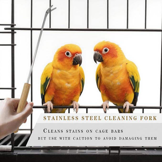 5-Piece Bird Cage Cleaning Brush Tool Set, Bird Cage Cleaner, Pet Cage Cleaning Kit, Suitable for Bird Cages, Rabbit Cages, Hamster Cages, Parrot Cages, and Other Small Pet Cage Accessories
