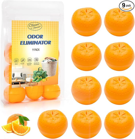 9 Pack Baking Soda Deodorizers, Shoe Deodorizer Balls, Air Freshener for Home, Odor Eliminator for Closets Bathroom Pets, Up to 180 Days