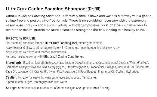 UltraCruz Canine Foaming Shampoo®, 1 Gallon Refill