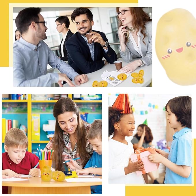 40Pack Positive Potato Bulk Gifts,Inspirational End of Year Student Emotional support,Resin Cute Realistic Potato with Funny Card Organza Bag Positive Gift for Coworker Staff Students Teacher