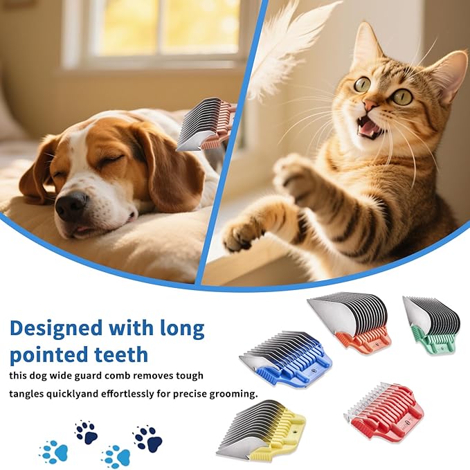 10MM 3/8Inch Pet Grooming Clipper Attachment Guard Comb, for Wide A5 Blades, Compatible with Andis, Conair, Wahl, Laube, Thrive, Bucchelli, or other A5 Series, Only Fit for 10W/15W/30W Wide Blade