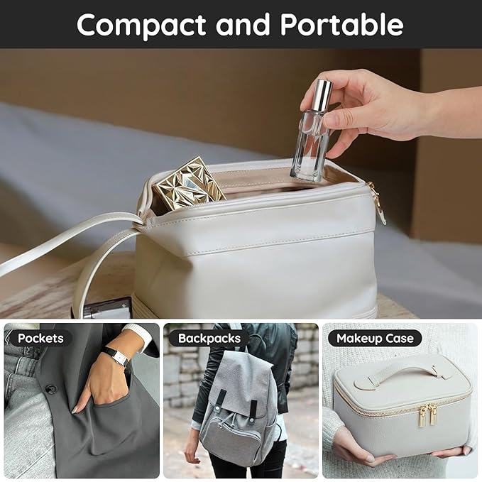 Segbeauty 20ml Refillable Perfume Bottle Travel, 2pcs Empty Glass Spray Bottles Atomizer, Mini Pocket Leakproof Fine Mist Sprayer for Perfume Cologne Dispenser Fragrance Container Set Travel Accessory