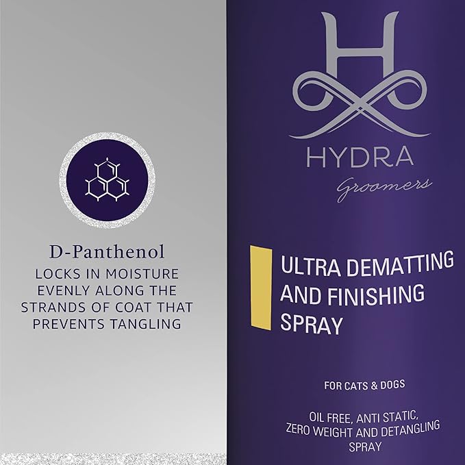 Hydra Professional Ultra Dematting and Finishing Spray for Dogs and Cats, Suitable for Pets with Long Hair