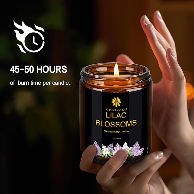 Scented Candles Set for Home, 6 Pack Scented Aromatherapy Candles for Women, 42.3 Oz 300 Hours Burning, Soy Wax Candle Gift Set with Lemon Lavender, Idea for Birthday, Anniversary, Mother's Day