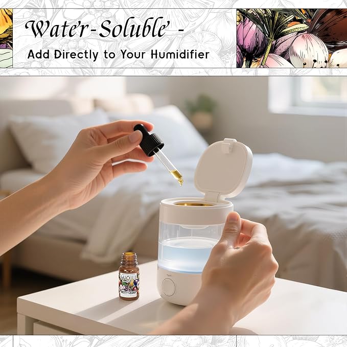 HIQILI Diffuser Oil for Humidifier & Reed Diffusers, Suitable for Home and Other Scenarios, Long Lasting Scent - Misty Cedar, 0.34 Fl Oz