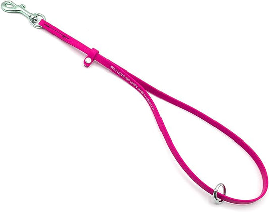 Jelly Pet Grooming Loop for Dogs, Groomers Helper, BioThane Material is Easy to Clean, Waterproof & Durable Noose Loop, Fits Most Pet Grooming Tubs/Tables/ 3/8” x 24” W/Ring Hot Pink