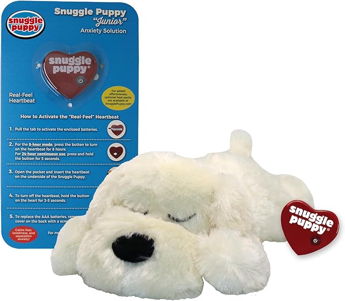 Original Snuggle Puppy Toys for Small Breeds - Heartbeat Puppy for Dogs - Pet Anxiety Relief and Calming Aid - Comfort Dog Toys for Behavioral Training. Heat Pack not Included