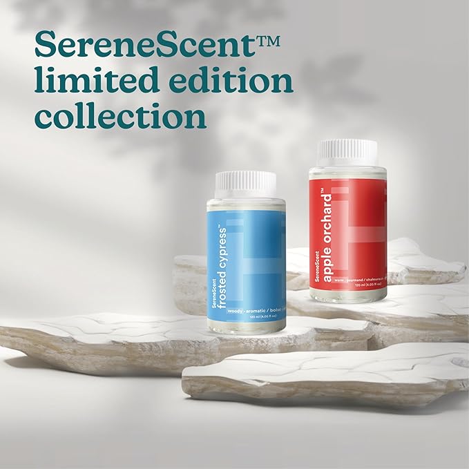 Homedics SereneScent Seasonal Collection Apple Orchard Home Fragrance Oil, 120 ml, for use with Homedics SereneScent Waterless Diffuser (ARMH-970/973), Clean & Natural