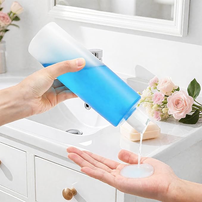 Bekith 12 Pack 16oz Plastic Squeeze Bottle with 24 Caps in 2 Styles, Refillable Plastic Bottles for Shampoo, Lotions, Liquid Body Wash, Sauce, BPA Free