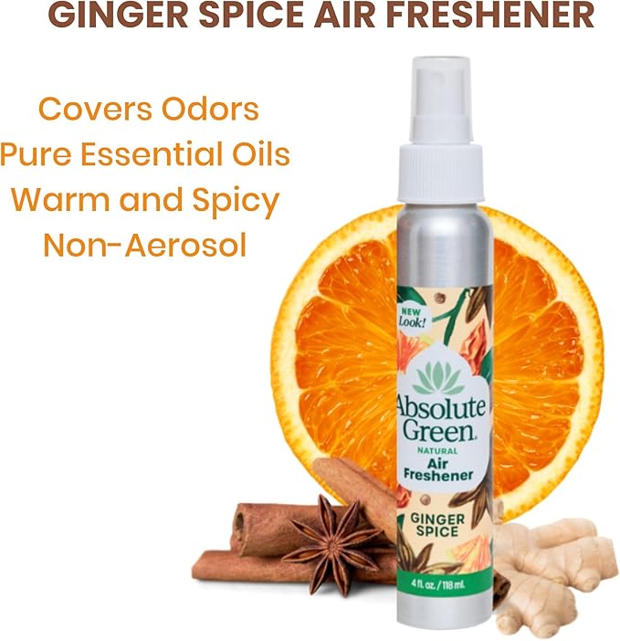 Absolute Green Air Freshener Room Spray, Covers Odor, Variety Pack 4oz (Pack of 4)