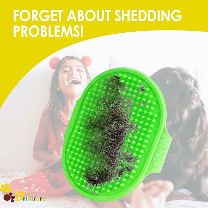 2 Pack Dog Grooming Brush, Premium Soft Silicone Pet Bath Brushes with Adjustable Handle, Shampoo Soothing Comb for Wet Dry Long Short Haired Dogs & Cats Massaging, Deshedding