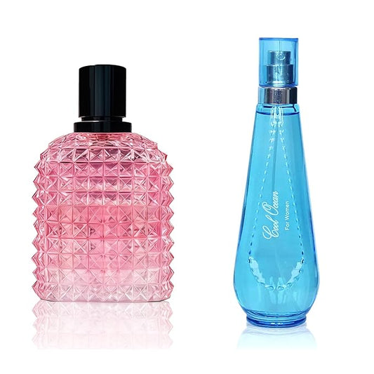 Women's Perfume Set - 2 Pack Eau de Parfum Spray 3.4 Oz Each | Floral Jasmine & Sweet Vanilla with Bergamot & Woody Notes | Long Lasting Original Scent Gift Set for Women (MilaWR&Cool Ocean)