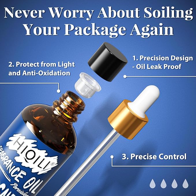 HIQILI Sea Salt Sage Fragrance Oil 100ml for Diffuser Car Freshies, Clean Fresh Scent for Candle Making Soap Laundry 3.38 Fl Oz