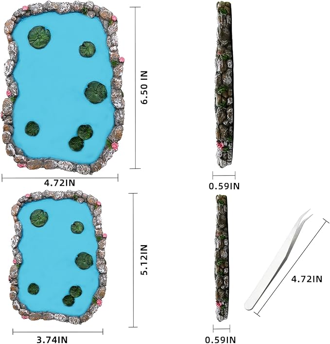 2PCS Reptile Feeding Dish Bearded Dragon Food Bowl Reptile Water Bowl for Gecko, Tortoise, Snake, Hermit Crab,Frog, Lizard (Large＋Medium)