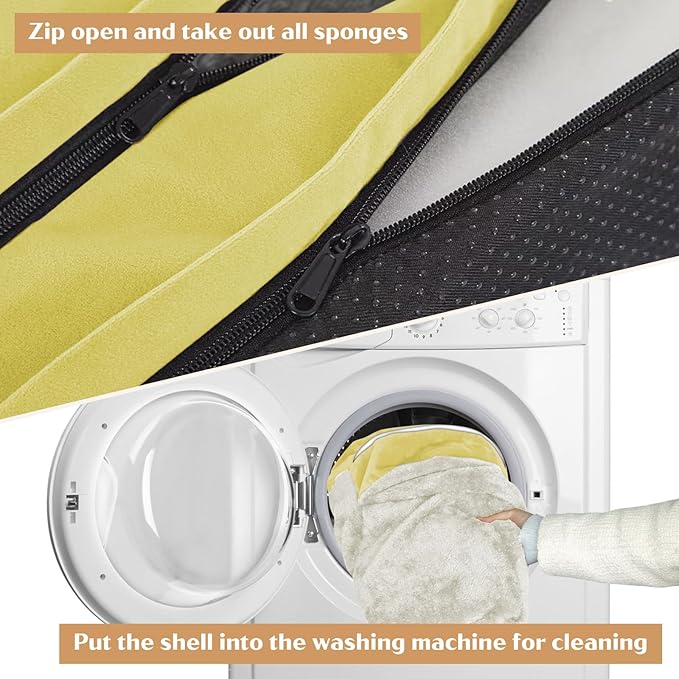 Comfort Expression Orthopedic Dog Bed for Large Dogs 36x27 Inch, Waterproof Egg Crate Foam Large Pet Bed with Removable Bolsters, Dog Couch with Washable Cover & Non-Slip Bottom, Spicy Mustard