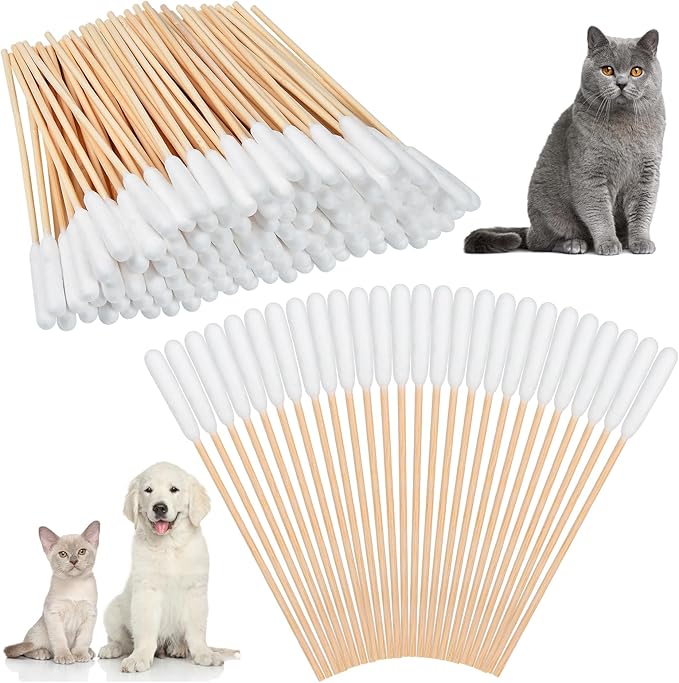 300 PCS Dog Qtips, 6 Inch Cotton Swabs for Dogs and Cats, Pet Cotton Ear Buds for Dog Ear Care, Long Bamboo Cotton Sticks for Dog Ear Cleaning Solution