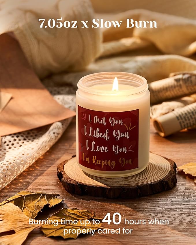 M&SENSE Gifts for Women Men, Funny Gift for Husband Boyfriend Wife Girlfriend, Keeping You Candles Gifts for Valentines Day Christmas 7oz 40 Hours Burning MSS60508X KeepingU