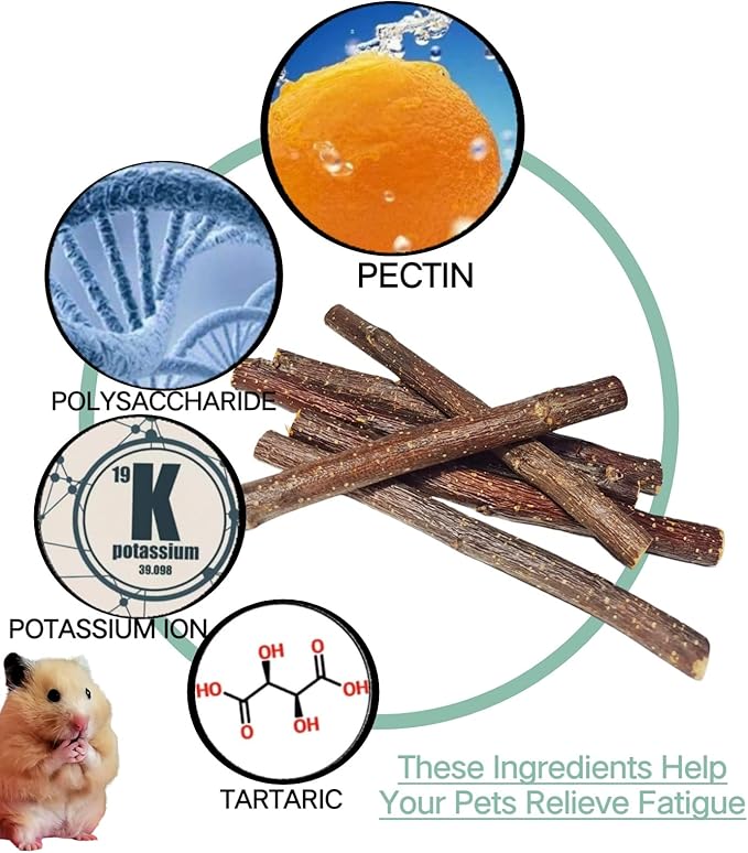 200g Apple Sticks for Bunny Chinchillas,Small Animals Wood Chew Sticks,Wood Chew Toys for Rabbits Guinea Pig Hamster Gerbil Bunny(Thin7oz)