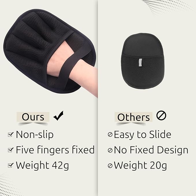 Pet Hair Removal Glove – Newly Upgraded Electrostatic Five-Finger Cat & Dog Hair Remover Tool for Clothes, Furniture, Carpet, Curtains & Car – Reusable Grooming Mitt for Pets