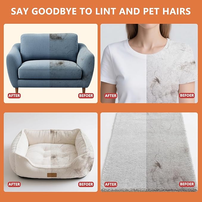 Hasina Pet Hair Removal Glove for Dogs & Cats, Upgrade Reusable Electrostatic Pet Grooming Glove, Pet Remover Mitt for Couch, Car Seats, Carpet, Clothing