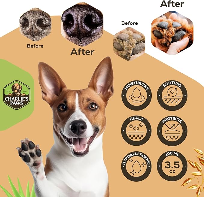 Paw Balm for Dog and Cat Paw Pad Balm Dog Nose Balm Cat Butter Paw Moisturizer Wax for Dog Pet Puppy Protect Dry Cracked Paw Foot Heals Restores Paw Elbows with 100% Natural Oil Aloe & Oats 3.5 Oz