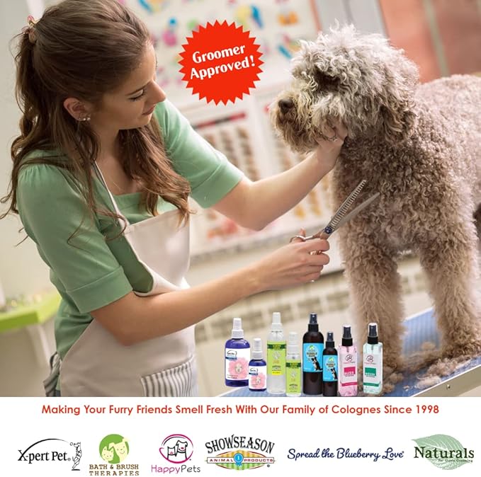 Showseason Bath & Brush Therapies® Amber Pet Cologne 12.5 oz For Dogs | Long-Lasting Odor Eliminator | Paraben-Free | Biodegradable and Non-Toxic | Made in USA