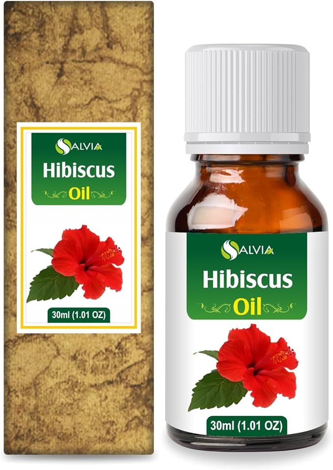 Hibiscus Oil (Hibiscus Sabdariffa L) Therapeutic Essential Oil by Salvia Amber Bottle 100% Natural Uncut Undiluted Pure Cold Pressed Aromatherapy Premium Oil - 30ML/ 1.1fl oz