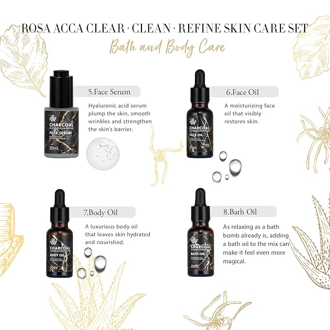 Charcoal 23 Pcs Skin Care Set for Women & Men, Bath and Body Kit, Spa Gift Baskets, Birthday Gifts, Cream, Serum, Face Oil, Sheet Mask, Clay Mask, Bath Bombs, Christmas, Valentines, Mother Day, Dad