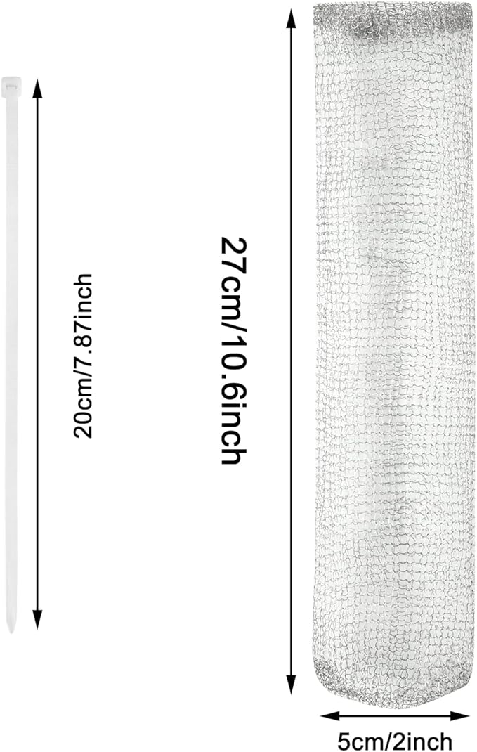 24 Pieces Lint Traps Washing Machine Stainless Steel Lint Snare Traps Laundry Mesh Washer Hose Filter with 24 Pcs Cable Ties