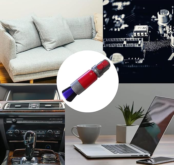 Self-Cleaning Replacement Dust Brush for Dyson V7 V8 V10 V11 V15 Vacuum Cleaner Traceless Ultra Soft Bristles Dust Brush for Keyboard Screens Furniture Dust Remover