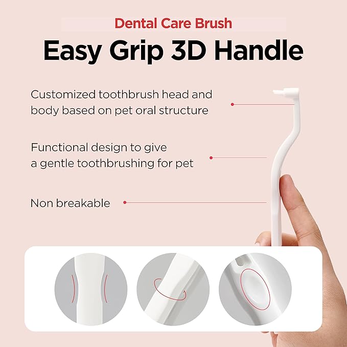 JAYU PET Dental Care Brush [Soft&Firm&Edge Bristles] - Toothbrush for Cat and Small Dogs, Removing Old Plaque and Tartar, Cat Dental Care, Cats Teeth Brushing & Easy Cleaning