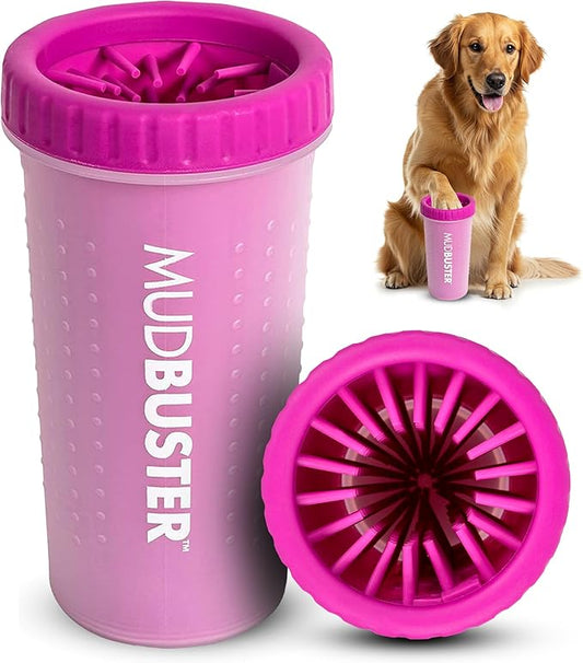 Dexas MudBuster Portable Large Dog Paw Cleaner, Fuchsia - Premium Pet Supplies and Accessories