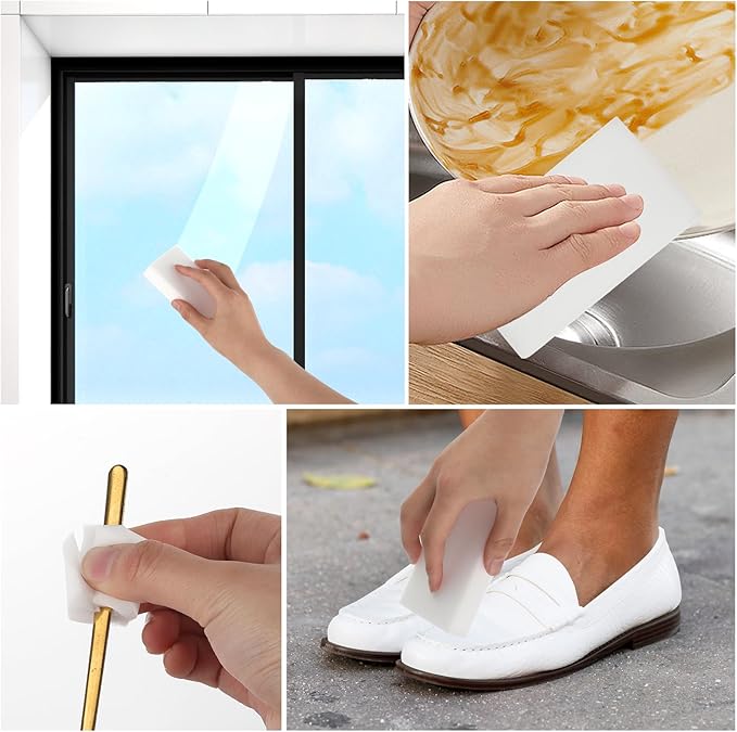 10Pcs Melamine Sponges for Multi-Purpose Cleaning Extra Thick and Long Lasting Kitchen Sponges Magic Sponge Erasers for Bathtub, Floor, Baseboard, Bathroom, Kitchen and Wall Cleaner