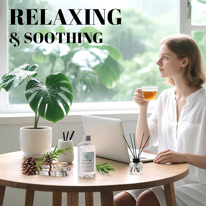 White Tea Essential Oil for Diffusers,100% Natural Long-Lasting Hotel Scent for Home&Office | Refill for Ultrasonic Machine, Room Spray, Air Freshener, HVAC