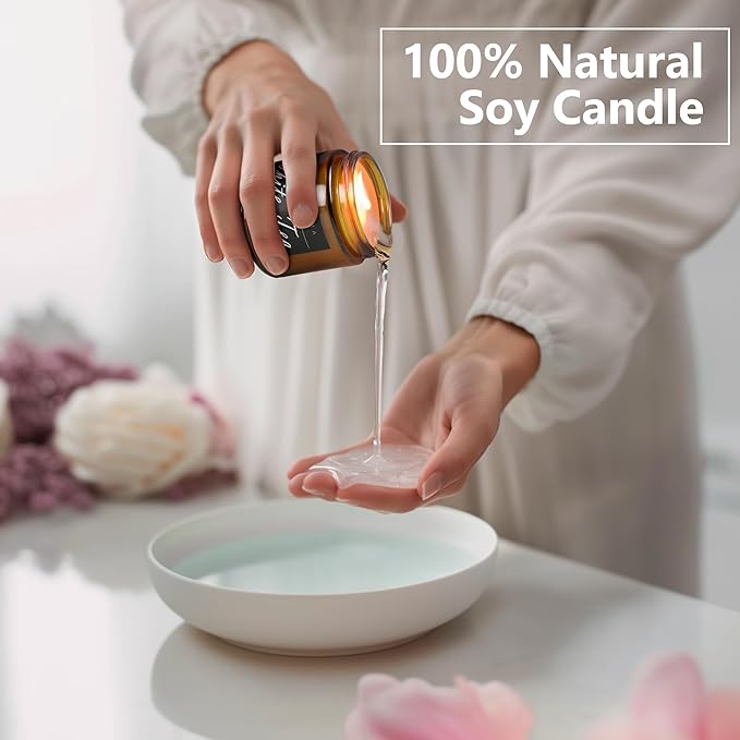 MOASITN Pine Wood Heavenly Scented Candles for Home| Organic Soy Aromatherapy candel| Handmade Long Lasting Jar Candles Gift for Women,Men as Birthday,Housewarming,Autumn,Relaxing Gifts| 7oz