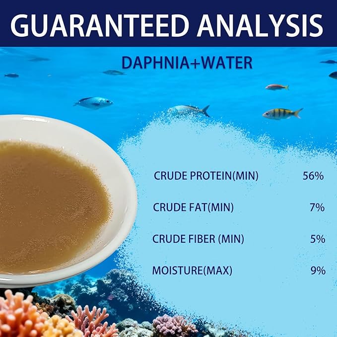 Instand Fish Food, 50ml Ready to Use Aquarium Fish Food, Non-Living Daphnia, Food for Betta Saltwater Marine Freshwater Fish (Daphnia)