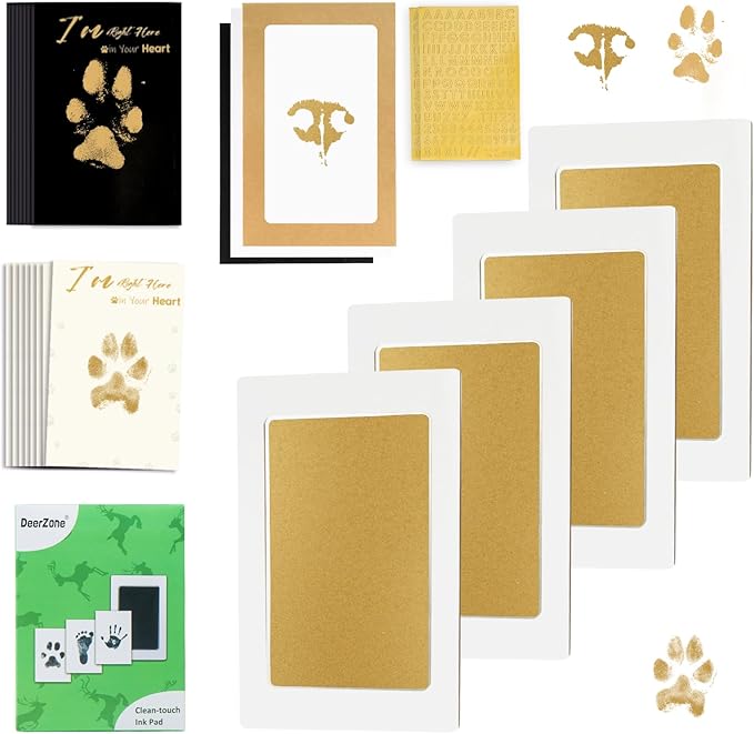 Inkless Paw Print Kit,Dog Paw Print Kit,Dog Nose Print Kit,Clean Touch Ink Pads and Imprint Cards,Pet Paw Print Impression Kit for Dogs Cats Footprint Keepsake
