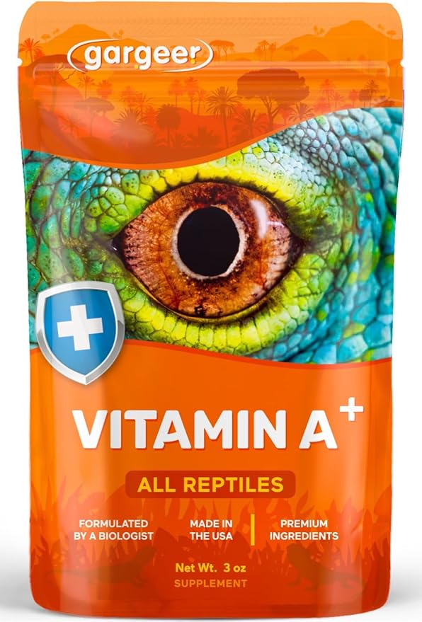 'Vitamin A Plus' Supplement for Reptiles | Retinyl Palmitate + Beta-Carotene | Supports Vision, Skin, Immune & Vitality | Geckos, Dragons, Tortoises, Turtles, Snakes | 3oz | Made in USA !