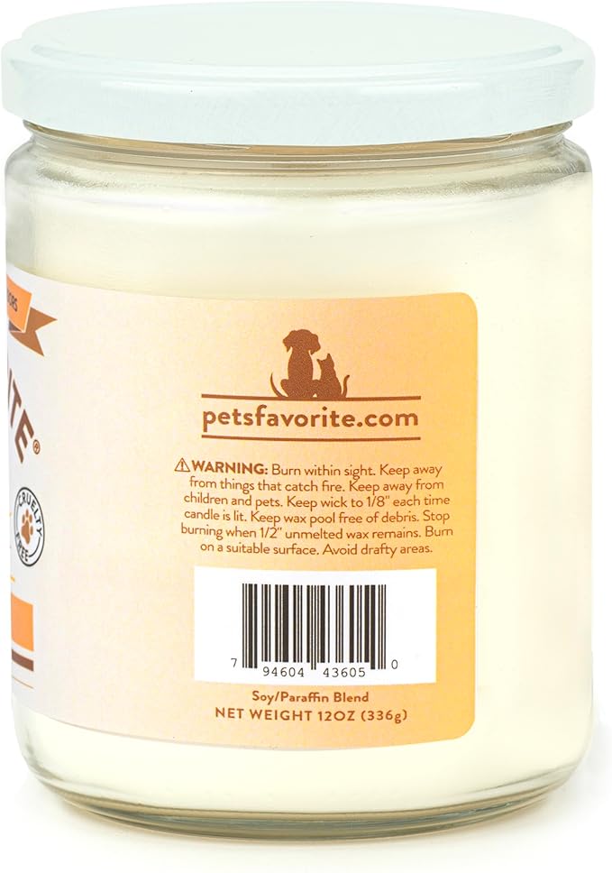 Pet's Favorite Plant Based Air Freshener Candles, Clean Burning Pet Friendly Candles with a 70 Hour Burn Time, Pumpkin Spice