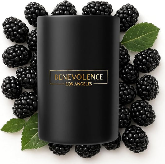 Benevolence LA Black Berries (Baies) Scented Candle | Soy Candles, Black Candle for Home | Gifts for Women and Men | Home Fragrance | Aromatherapy | Bathroom Freshener | 10oz