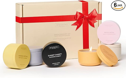 Benevolence LA Candle Gift Set – 6 Fall Scented Candles (1.4 oz) | Aromatherapy Candles with Orange, Eucalyptus, Rose & Jasmine | Cozy Seasonal Gift