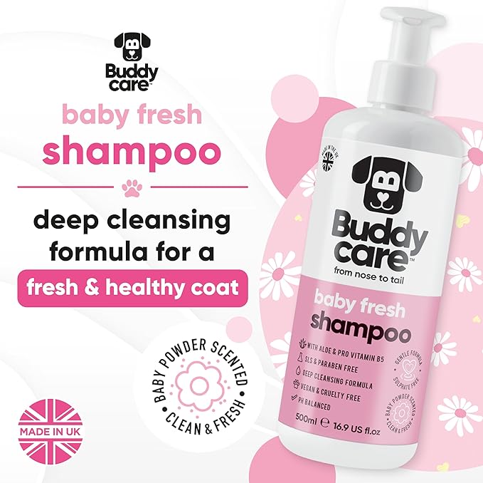 Baby Fresh Dog Shampoo by Buddycare | Deep Cleansing Shampoo for Dogs | Fresh Scented | with Aloe Vera and Pro Vitamin B5 (50.72oz)