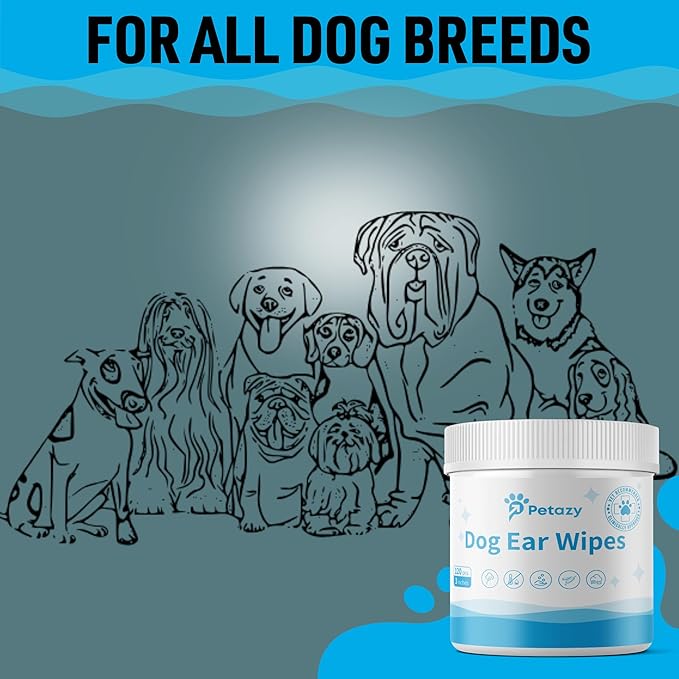 Dog Ear Wipes for Dog Yeast Wax Itch and Odor | Unscented Dog Ear Cleaner for Dogs | Natural Cleaning Puppy Ear Wipes | Soothing Ear Wipes for Pets Cat | Natural Ingredients | 120 XL Pcs