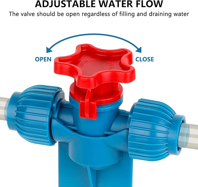 fishkeeper 50FT Aquarium Gravel Vacuum Water Changer - Flow Adjustable Faucet Universal Siphon Quick Pump with 6 Adapters, Bucket-Free Fish Tank Cleaning Tools for Drain & Fill (2025 New)