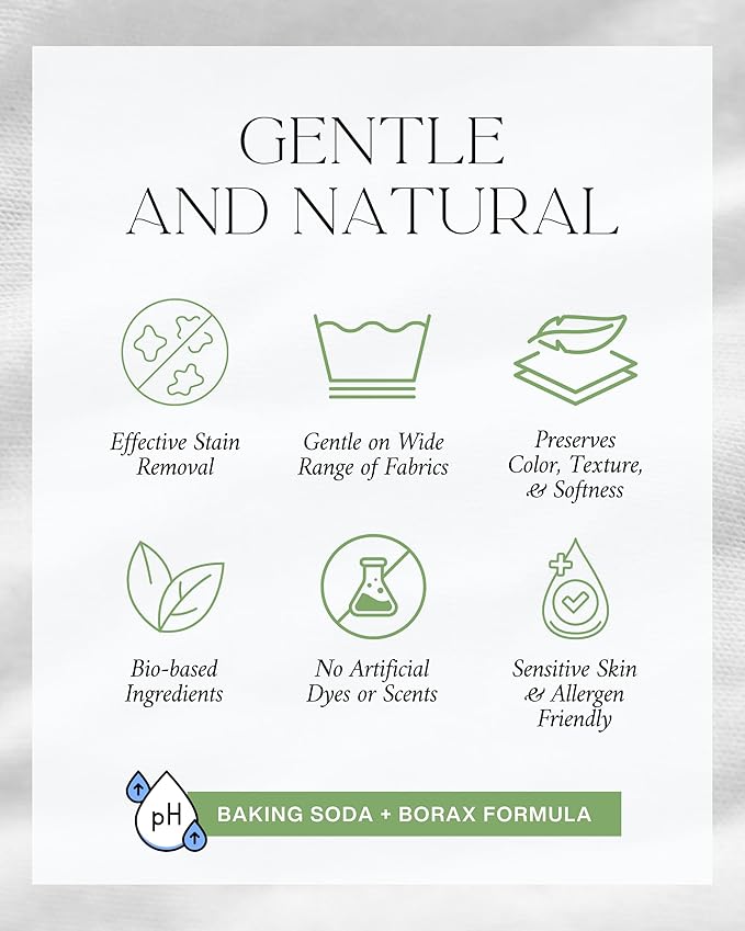 Home "CASHMERE" Powdered Luxury Laundry Detergent Powder & Booster – Ultra-Concentrated Peachwood & Patchouli Scent – Natural, Stain-Fighting, HE Safe, Gentle on Skin – 32 oz/64 Loads