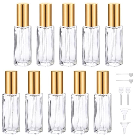 Segbeauty Travel Perfume Bottle Refillable, 10 Packs Atomizer Sprayer for Perfume, 10ML Empty Glass Perfume Bottle Portable Travel Size Spray Bottles Accessories for Dispensing Perfume Toiletries