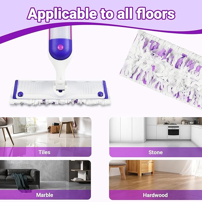 32 Count Disposable Power mop Refills for Swiffer PowerMop Multi-Surface Mop and PowerMop Wood Mop, Spray Clean Pads Replacement