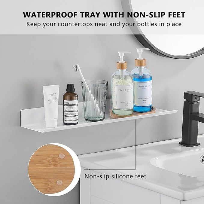 Clear Glass Soap Dispenser - Dish Hand Soap Dispenser Set for Kitchen, Refillable Soap Lotion Dispenser Bathroom with Sturdy Pump and Tray, 14 Waterproof Labels -Clear